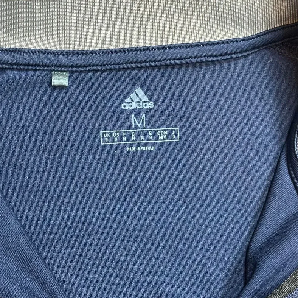 Adidas~Men's~Golf Vest Performance 1/4‎ Zip Pullover Navy Blue Sleeveless~Size M